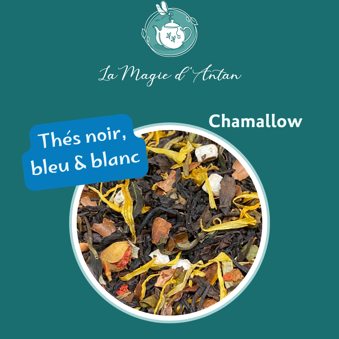 Thé noir, bleu & blanc - Chamallow