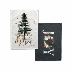 Essuie-vaisselle 100% coton seul ou en duo Xmas Joy