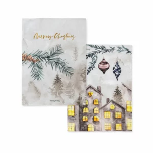 Essuie-vaisselle 100% coton seul ou en duo Xmas Maison