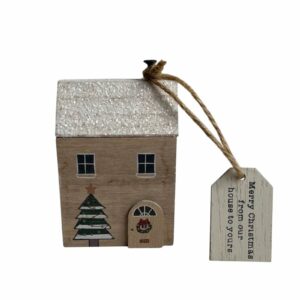Maison en bois "sapin de Noël scintillant"