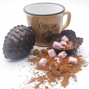 St Nicolas/ Noël - Pomme de pin pour chocolat chaud