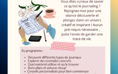 Jeudi 21 mai : découverte du « Journaling » (nouvelle date !)