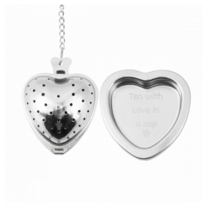 Filtre à thé en inox coeur & sa coupelle