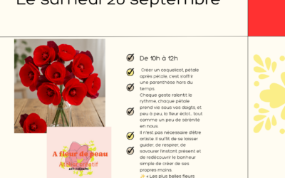 Samedi 26 septembre – Création coquelicot en papier crépon