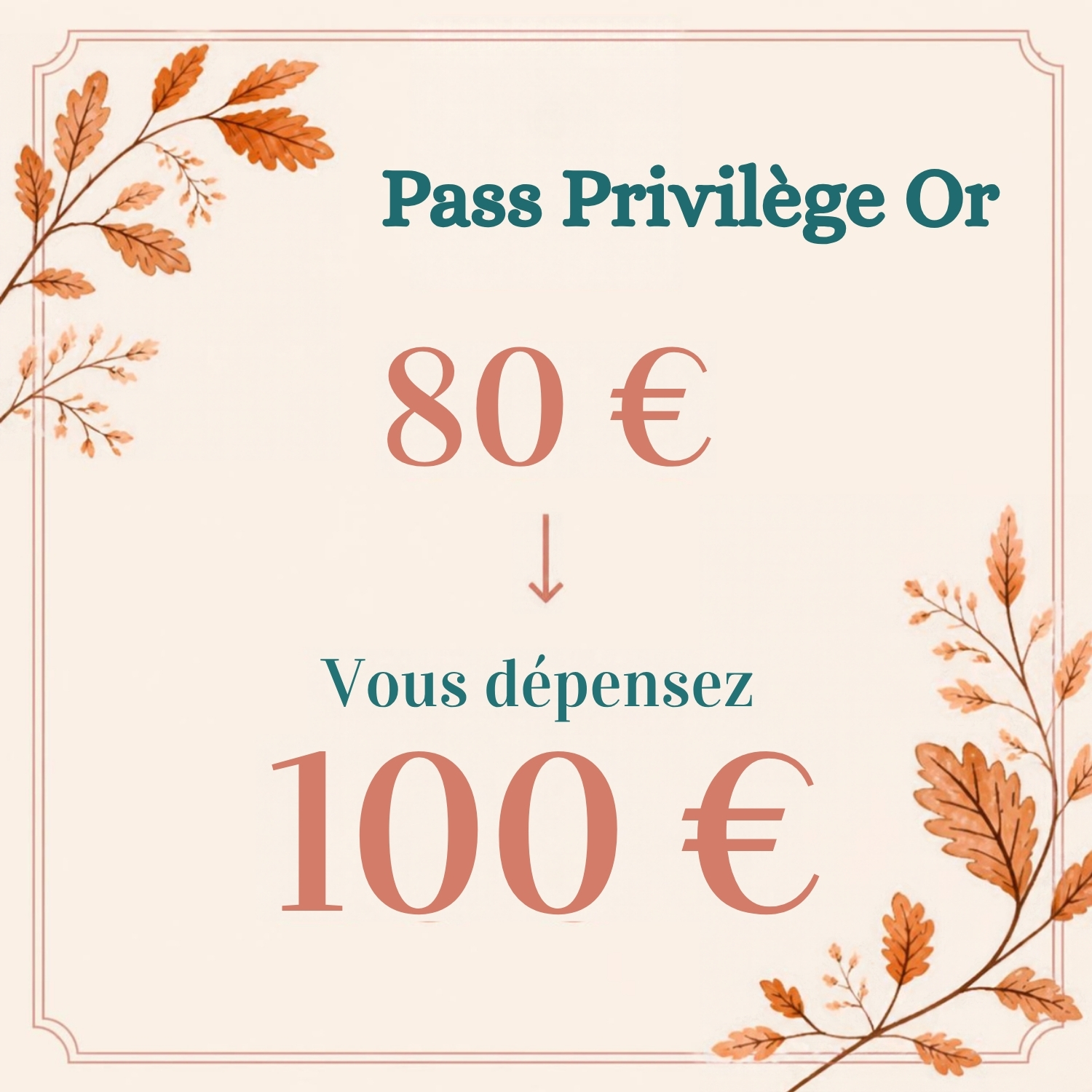 W-e du client - PASS Privilège Or 80€ payés, dépensez 100€